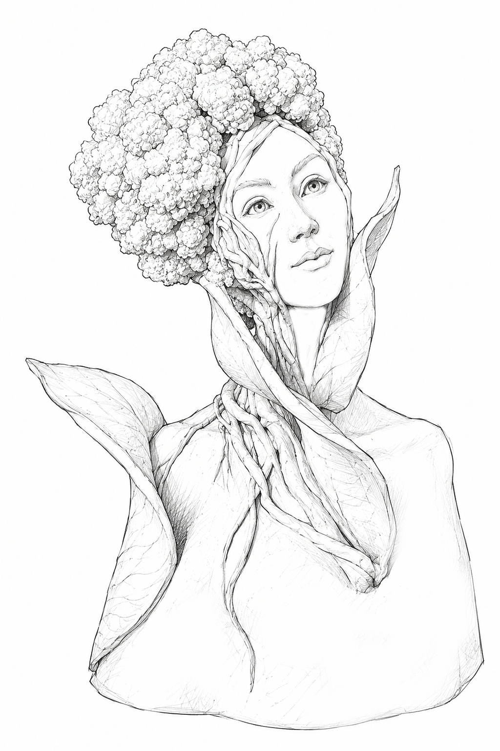 The original pencil sketch for the Horticulturist, drawn before the sculpture was built