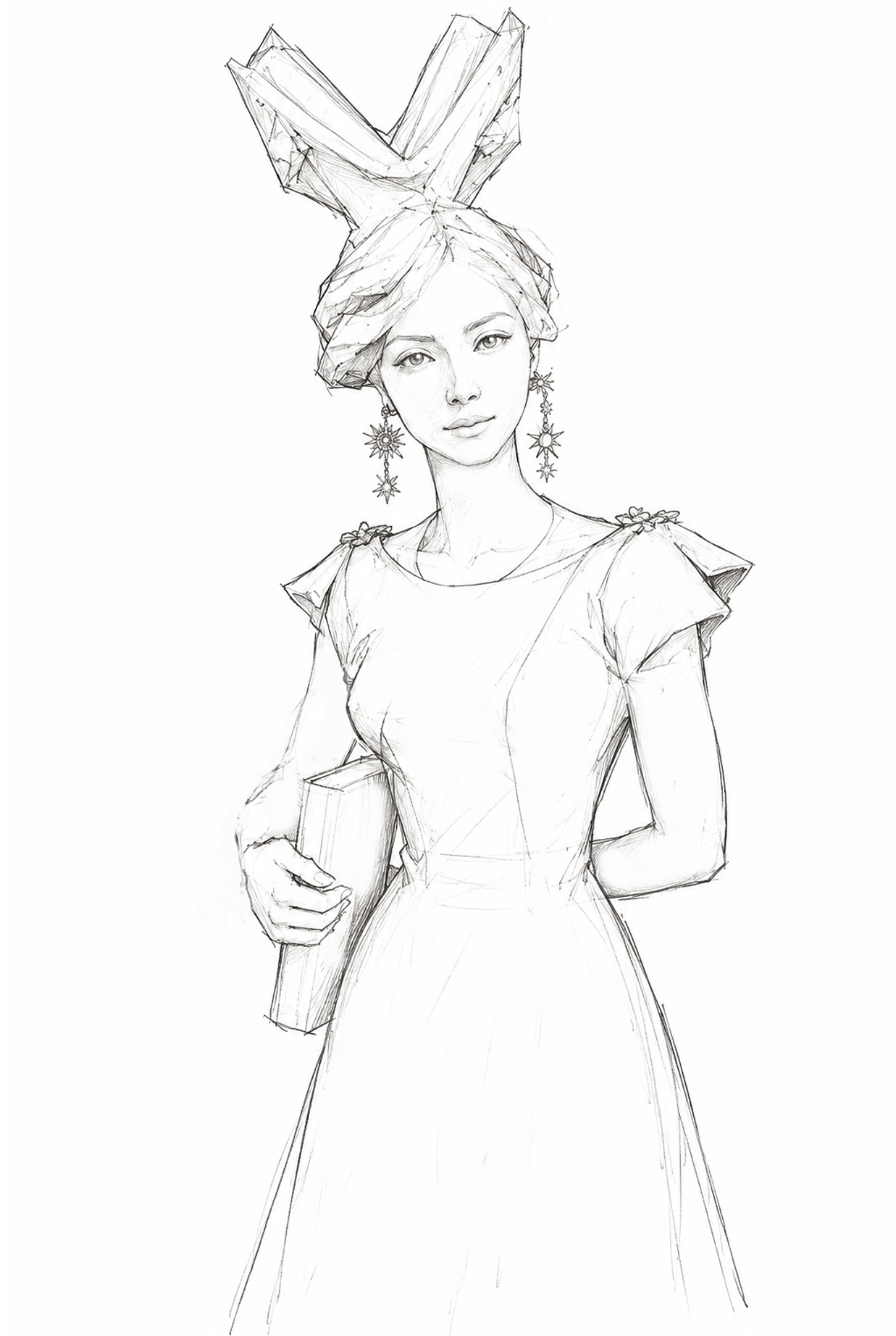 The original pencil sketch for the Teacher, drawn before the sculpture was built